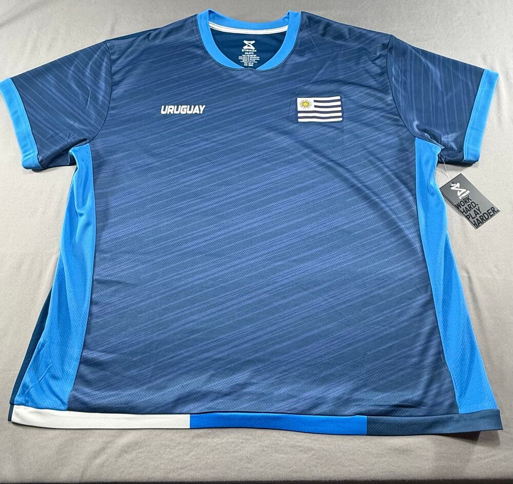 Striker Uruguay Soccer Jersey Men’s 2XL Blue Short Sleeve Performance Shirt NWT